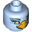 Набор LEGO Minifig Head Dual Sided Eagle with Beak, Yellow Eyes and White Feathers, Wide Eyes / Narrow Eyes Print [Hollow Stud], Bright Light Blue