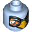 Набор LEGO Minifig Head Dual Sided Eagle with Beak, Yellow Eyes / Orange Goggles Print [Hollow Stud], Bright Light Blue