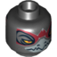 Набор LEGO Minifig Head Dual Sided Raven with Silver Beak and Red Mask, Wide Eyes / Narrow Eyes Print [Razar] [Hollow Stud], Черный