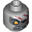 Набор LEGO Minifig Head Dual Sided Chima Wolf with Orange Eye, Dark Gray Face and Red Scars, Closed Mouth / Open Mouth Print [Winzar] [Hollow Stud], Светлый сине-серый