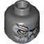 Набор LEGO Minifig Head Dual Sided Alien Chima Wolf with Yellow Eyes, Fur, Eyebrows, Fangs, Closed Mouth / Open Mouth Print (Wakz) [Hollow Stud], Темный сине-серый