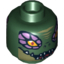 Набор LEGO Minifig Head Dual Sided Alien Chima Crocodile with Medium Lavender Eye Borders, Wide Eyes / Narrow Eyes Print (Crooler) [Hollow Stud], Темно-зеленый