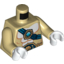 Набор LEGO Torso Bare Chest with Body Lines, Dark Blue Belt and Chi Orb Print / Tan Arms / White Hands, Tan