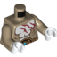 Набор LEGO Torso Bare Chest, Red Scars and Gold Belt Print / Dark Tan Arms / White Hands, Dark Tan