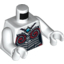 Набор LEGO Torso Chima Female Outline with Silver and Dark Red Armor and Blue Round Jewel (Chi) Print / White Arms / White Hands, Белый