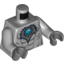 Набор LEGO Torso Bare Chest with Muscles and Chi Orb Print / Light Bluish Gray Arms / Dark Bluish Gray Hands, Светлый сине-серый