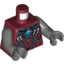 Набор LEGO Torso Armor Vest with Silver Markings and Blue Round Jewel (Chi) Print / Dark Bluish Gray Arms / Dark Bluish Gray Hands, Темно-красный