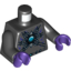 Набор LEGO Torso Raven Armour with Dark Bluish Gray Belts and Chi Orb Print / Black Arms / Dark Purple Hands, Черный