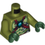 Набор LEGO Torso Muscles Outline, Chi Armour and Chi Jewel Print Print / Olive Green Arms / Dark Green Hands, Оливковый