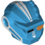 Набор LEGO Minifig Head Modified Galaxy Squad Robot with Black Rectangle Right Eye, Orange Round Left Eye and White Lines Print, Dark Azure