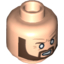 Набор LEGO Minifig Head Beard Brown Angular, White Eyes, Angry Print [Hollow Stud], Light Flesh