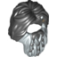 Набор LEGO Minifig Hair with Beard Braided Dark Bluish Gray and Metallic Silver Print [Bifur], Черный