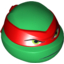 Набор LEGO Minifig Head Modified Ninja Turtle with Red Mask and Frown Print (Raphael), Зеленый