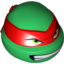 Набор LEGO Minifig Head Modified Ninja Turtle with Red Mask and Teeth Print (Raphael), Зеленый
