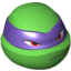Набор LEGO Minifig Head Modified Ninja Turtle with Dark Purple Mask and Frown Print (Donatello), Ярко-зеленый