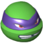 Набор LEGO Minifig Head Modified Ninja Turtle with Dark Purple Mask and Missing Tooth Scowl Print (Donatello), Ярко-зеленый