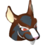 Набор LEGO Minifig Head Modified Rat with Red Eyes, White Nose and White Goatee Print, Красно-коричневый