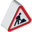 Набор LEGO Duplo Brick 1 x 3 x 2 Triangle Road Sign with Construction Worker Print, Белый