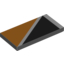 Набор LEGO Tile  2 x  4 with Orange Triangle at Upper Right of Diagonal White Line Print, Черный