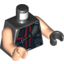 Набор LEGO Torso Combat Vest with Dark Red and Black Straps / Quiver Print / Light Flesh Arms / Light Flesh Hand Right / Black Hand Left, Черный