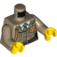 Набор LEGO Torso Jacket with Pockets, Gold Badge and Braid, Olive Green Tie Print / Dark Tan Arms / Yellow Hands, Dark Tan