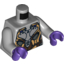 Набор LEGO Torso Alien with Gold, Dark Brown and Silver Armor Print / Light Bluish Gray Arms / Dark Purple Hands, Светлый сине-серый