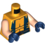 Набор LEGO Torso Muscles Outline [Wolverine] with Dark Blue Vest and Belt with Buckle Print / Light Flesh Arms / Dark Blue Hands, Bright Light Orange