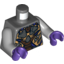 Набор LEGO Torso Alien with Gold, Dark Brown and Dark Purple Armor Print / Light Bluish Gray Arms / Dark Purple Hands, Темный сине-серый