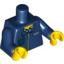 Набор LEGO Torso Zipper Jacket with Light Blue Shirt and Ticket in Pocket Print / Dark Blue Arms / Yellow Hands, Темно-синий