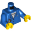 Набор LEGO Torso Airplane Crew Male, Light Blue Tie, Red Pen, Silver Logo, 3 Buttons Print / Blue Arms / Yellow Hands, Голубой