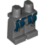 Набор LEGO Legs and Hips with Tattered Dark Blue Coat Tails with Gold Trim Print, Темный сине-серый