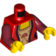 Набор LEGO Torso Kingdoms Female Corset with Gold Panel Front and Lace Up Back Print / Dark Red Arms / Yellow Hands, Красный