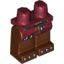 Набор LEGO Legs and Dark Red Hips with Dark Red Loincloth, Belt with White Spikes and White Claws Print, Красно-коричневый