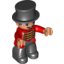Набор LEGO Duplo Figure Adult Male with Top Hat - Light Flesh Face with Mustache - Circus Ringmaster, Красный