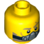 Набор LEGO Minifig Head Dual Sided Light Brown Eyebrows and Beard, Scar, Open Mouth with Teeth / Breathing Apparatus Print [Hollow Stud], Желтый