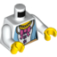 Набор LEGO Torso Princess Corset with Medium Blue Panels, Pink Bow, Pearl Necklace and Gold Belt Print / White Arms / Yellow Hands, Белый