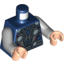 Набор LEGO Torso Armor with Silver Circles Print (Thor) / Light Bluish Gray Arms / Light Flesh Hands, Темно-синий