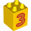 Набор LEGO Duplo Brick 2 x 2 x 2 with Number 3 Orange Print, Желтый