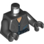 Набор LEGO Torso Female Silver Zippered Suit with Belt, Buckle and Blue Lines Print / Black Arms / Black Hands, Черный