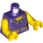 Набор LEGO Torso Blouse with Gold Sash and Flowers Print / Yellow Arms / Yellow Hands, Темно-фиолетовый