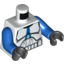 Набор LEGO Torso SW Armor Clone Trooper with Blue 501st Legion Markings Print (Clone Wars) / Blue Arms / Black Hands, Белый
