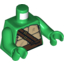 Набор LEGO Torso Turtle Shell with Dark Brown Horizontal and Diagonal Belt Print / Green Arms / Green Hands, Зеленый