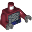 Набор LEGO Torso Armor with Dark Purple Belt with Silver Clasp Print / Dark Red Arms / Dark Bluish Gray Hands, Темно-красный