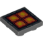 Набор LEGO Tile Special 2 x 2 Inverted with 4 Orange, Red and Yellow Rounded Squares Print, Темный сине-серый