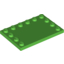 Набор LEGO Tile Special 4 x 6 with Studs on Edges, Ярко-зеленый