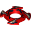 Набор LEGO Ring 4 x 4 with 2 x 2 Hole and 4 Arrow Ends with Flames Print (Ninjago Spinner Crown), Красный