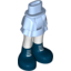 Набор LEGO Friends Hips and Skirt, White Legs and Black Shoes with White Laces Print, Bright Light Blue