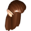 Набор LEGO Minifig Hair Long Straight with Light Flesh Elf Ears Print, Красно-коричневый