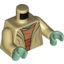 Набор LEGO Torso Open Robe, Medium Dark Flesh Shirt with Dark Orange Waist Sash and Hood on Back Print (Yoda) / Tan Arms / Sand Green Hands, Tan