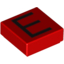 Набор LEGO Tile 1 x 1 with letter Capital E Print, Красный